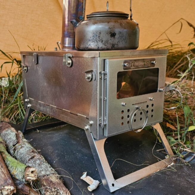 Fastfold Camping Stove S2WT Titanium - 2 windows | Bushmen - Image 3